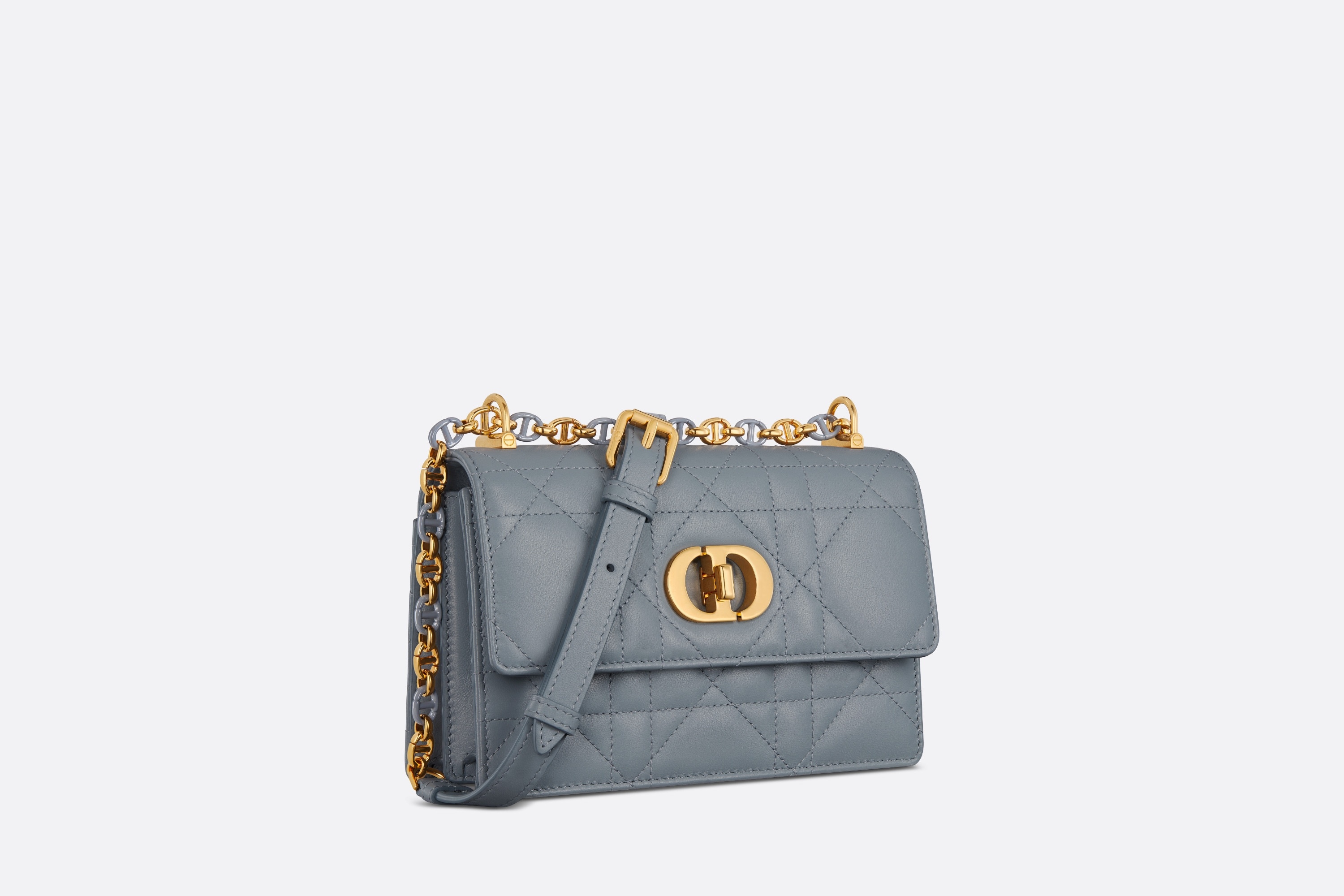 Lady D-Joy Micro Bag Cloud Blue Cannage Lambskin