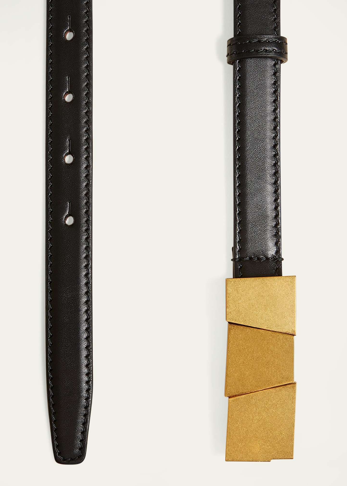 Axel Antique Gold Leather Belt - 3