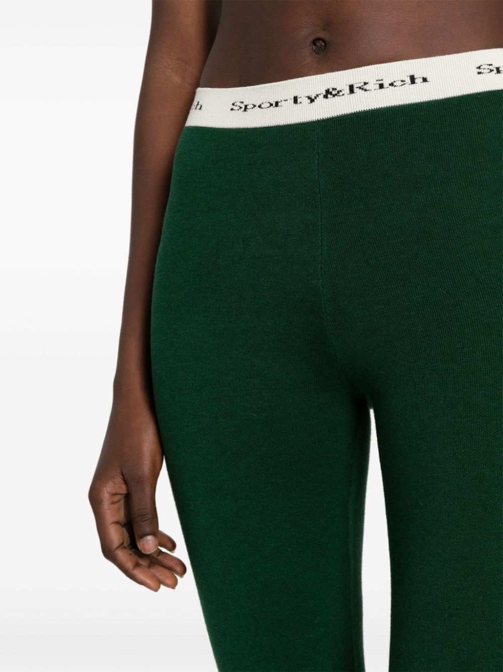 logo-waistband slip-on leggings - 5