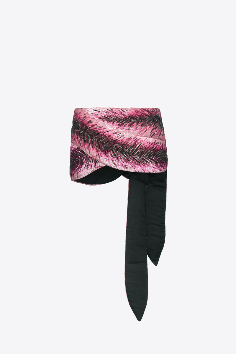 AREA EMBROIDERED CRYSTAL PAILLETTE FOX MINI SKIRT outlook