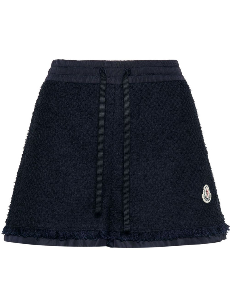 logo-patch tweed shorts 1