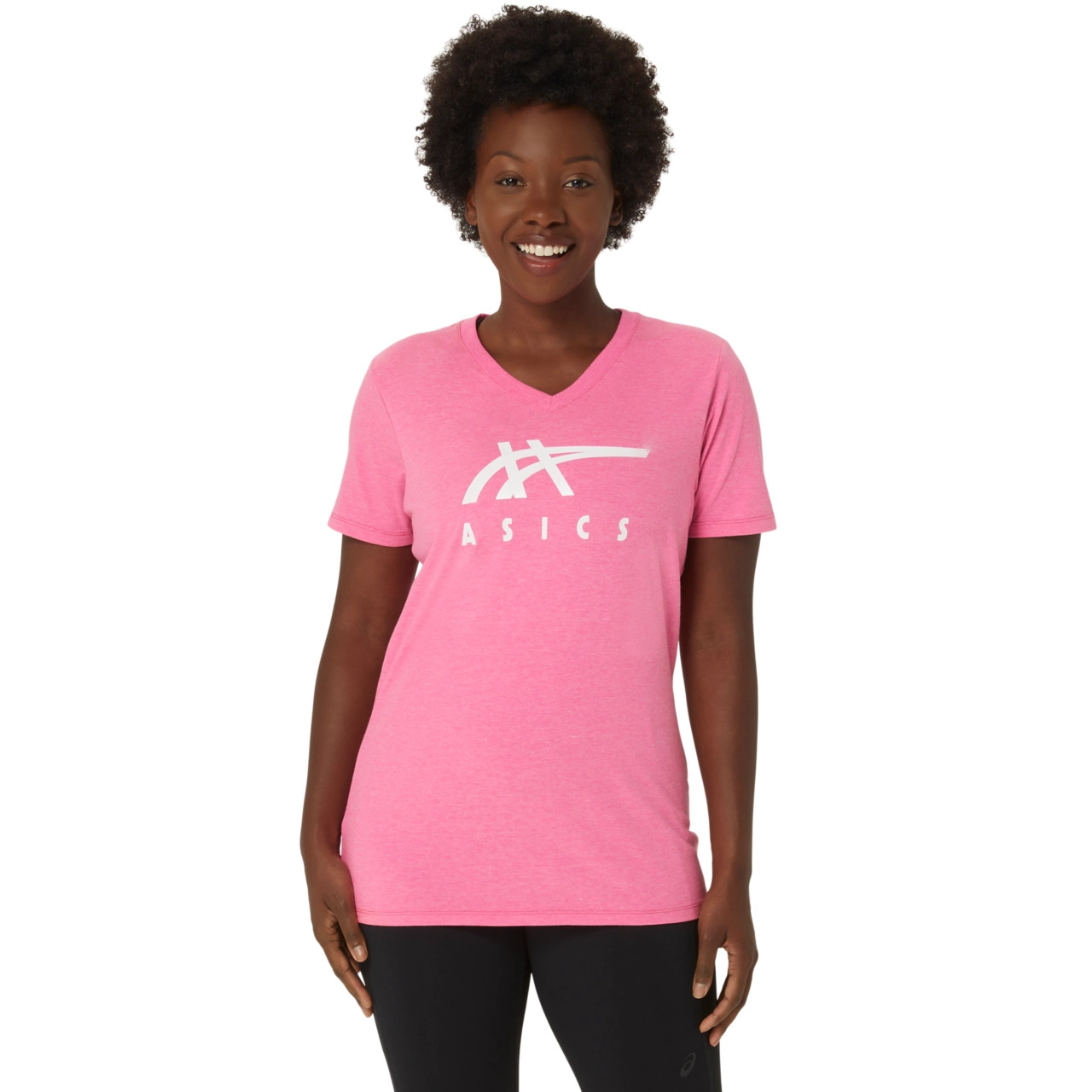 WOMEN'S ASICS STRIPES V-NECK - 1