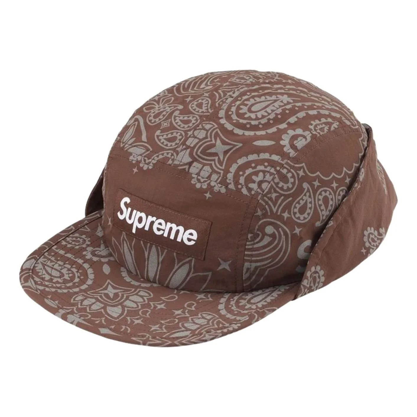 Supreme SS26 Reflective Bandana Sunshield Camp Cap 'Brown' SUP-SS26-1048-BRN - 1