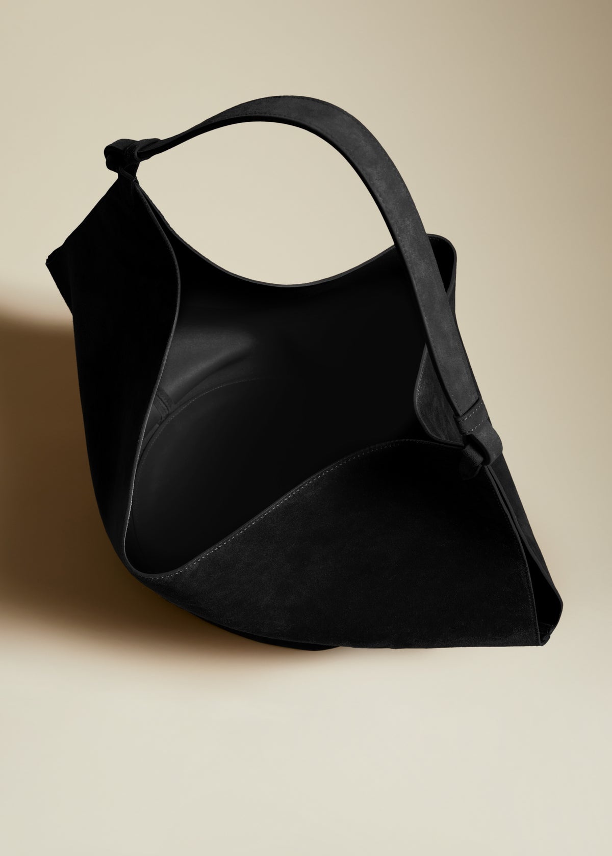 The Medium Lotus Tote in Black Suede - 3