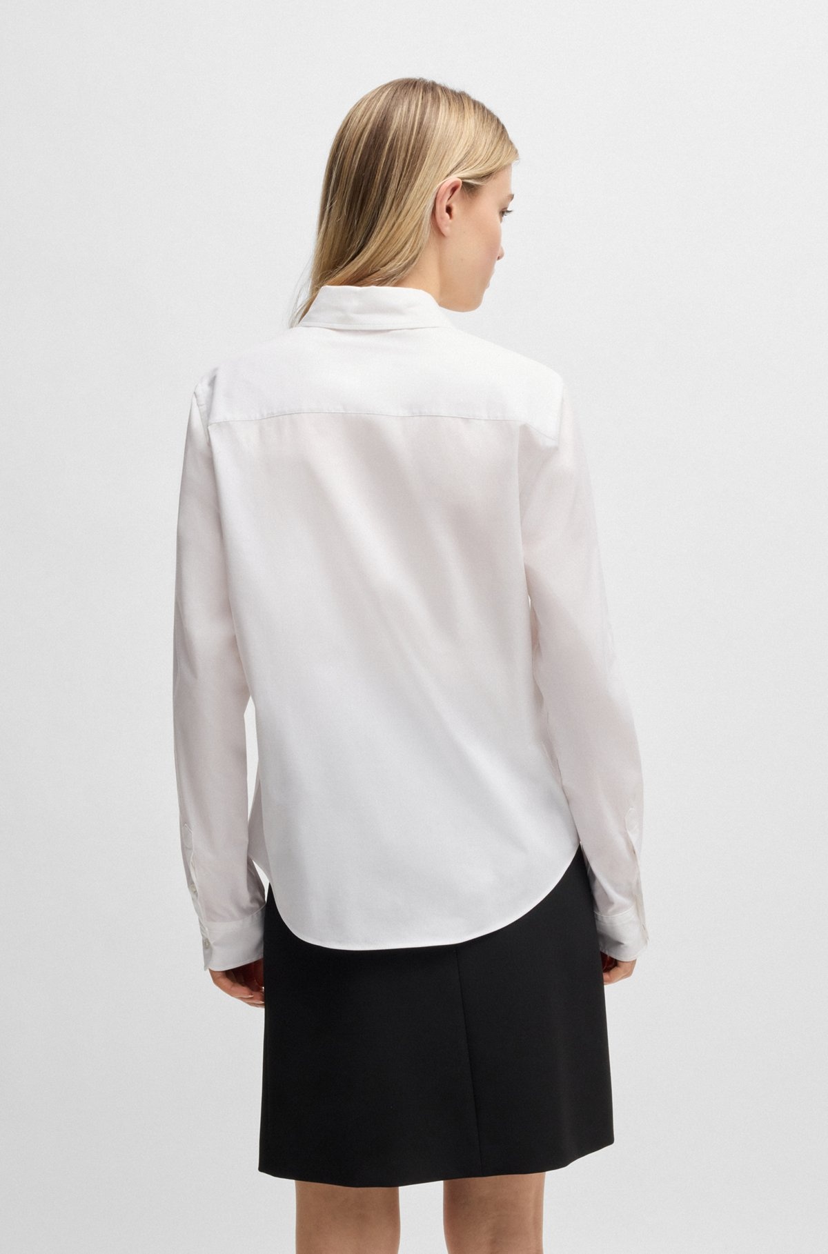 REGULAR-FIT BLOUSE IN STRETCH-COTTON CANVAS - 5