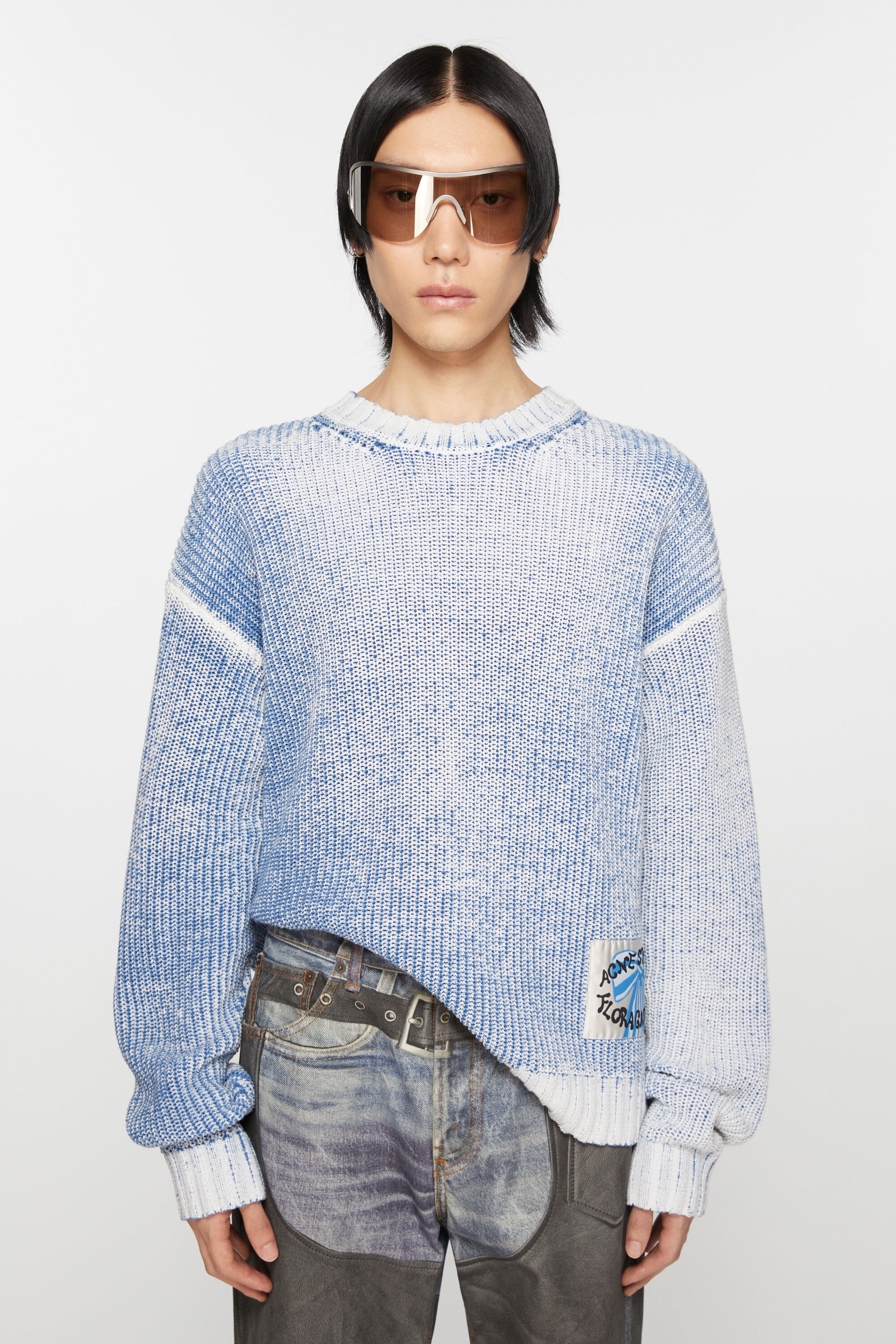 Crew neck jumper - Old blue/white - 2