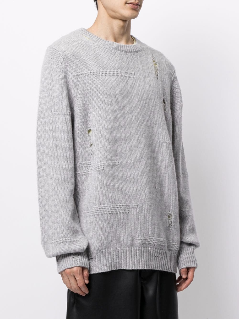 ripped wool-blend jumper - 3