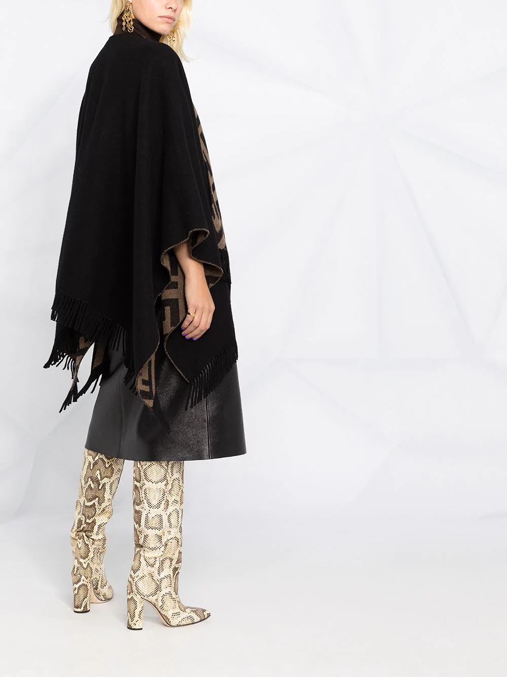 monogram pattern cape - 6
