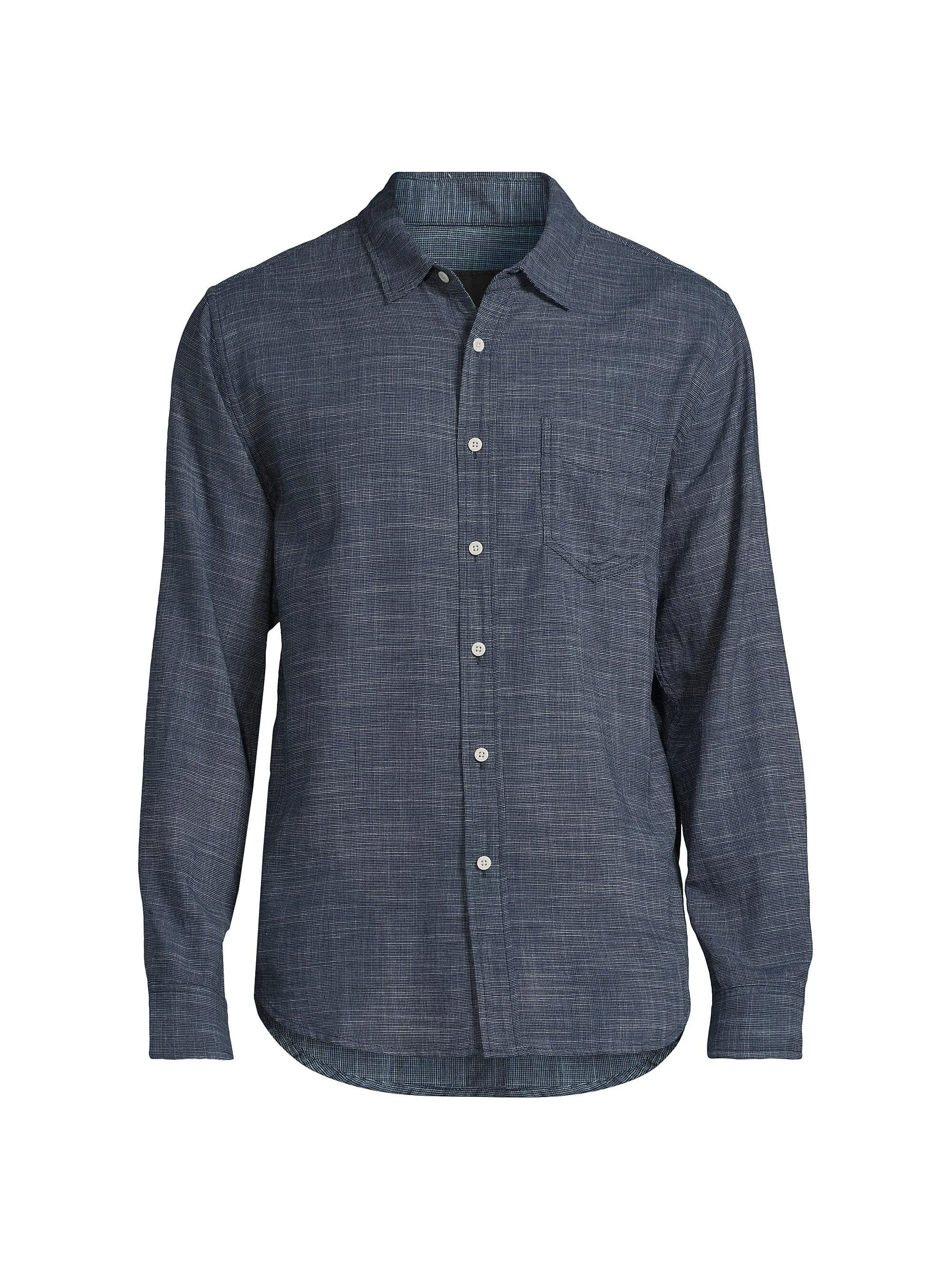 Men's Wyatt Button-Up Shirt - Navy Etch - 1