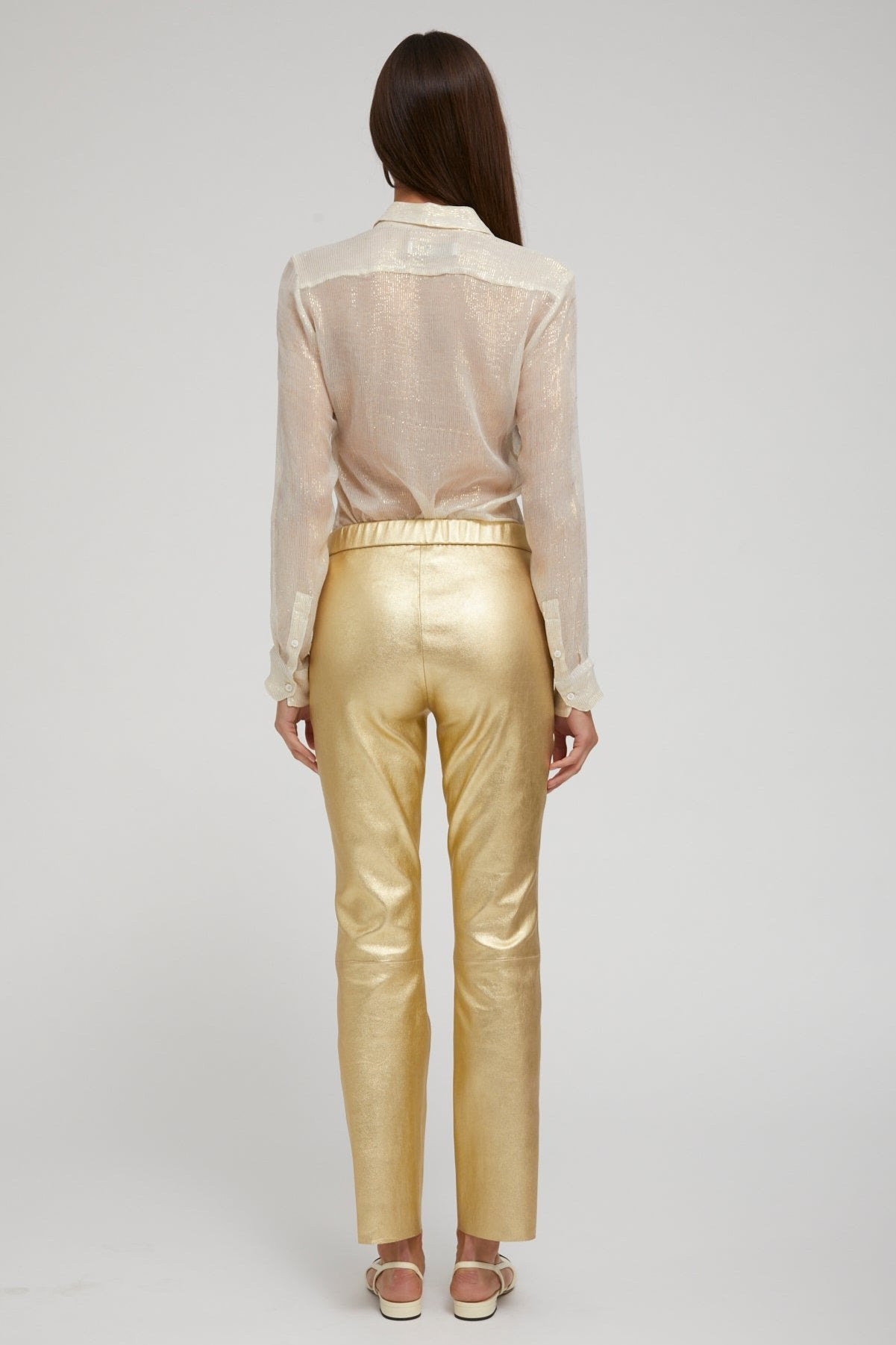 METALLIC GOLD LEATHER SOPHIA PULL ON - 4
