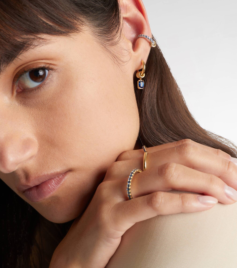 Spinelli Kilcollin Ombré sterling silver and 18kt yellow gold ear cuff with sapphires outlook