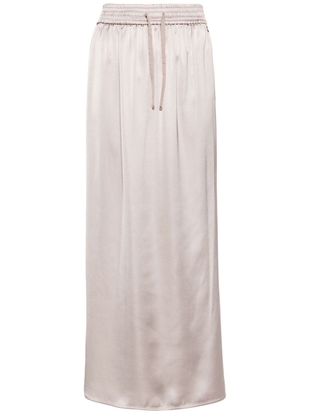 drawstring-waist satin midi skirt - 1