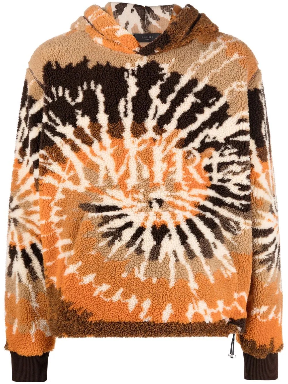 tie-dye faux shearling hoodie - 1