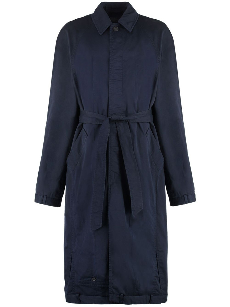 belted cotton long coat 1