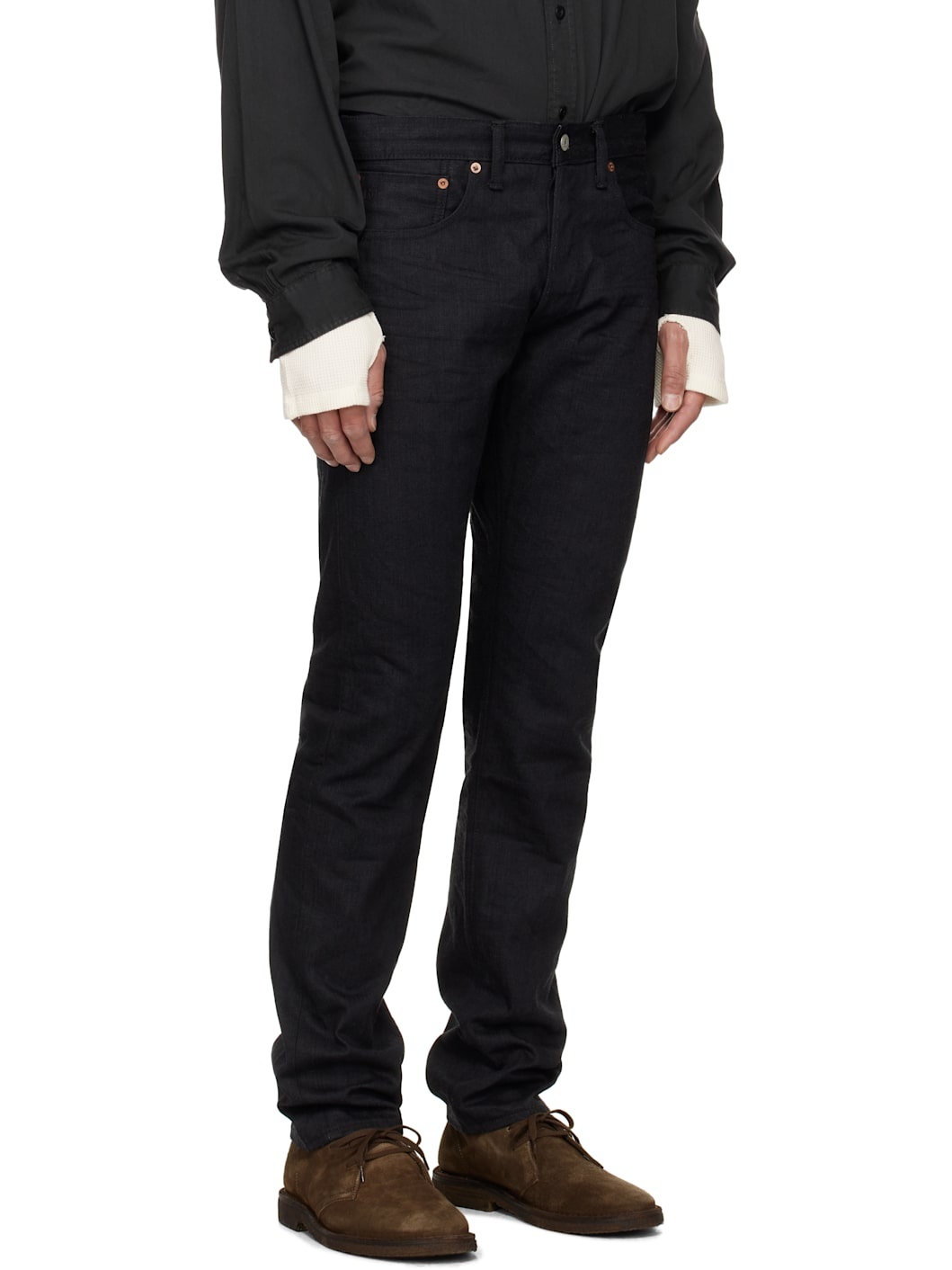 Black Slim Fit Selvedge Jeans - 2