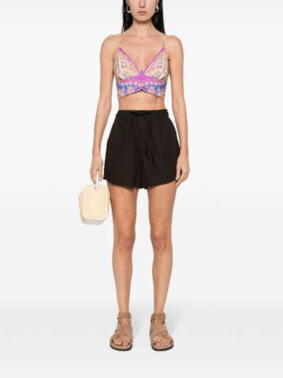 Sandro paisley-print cropped top outlook