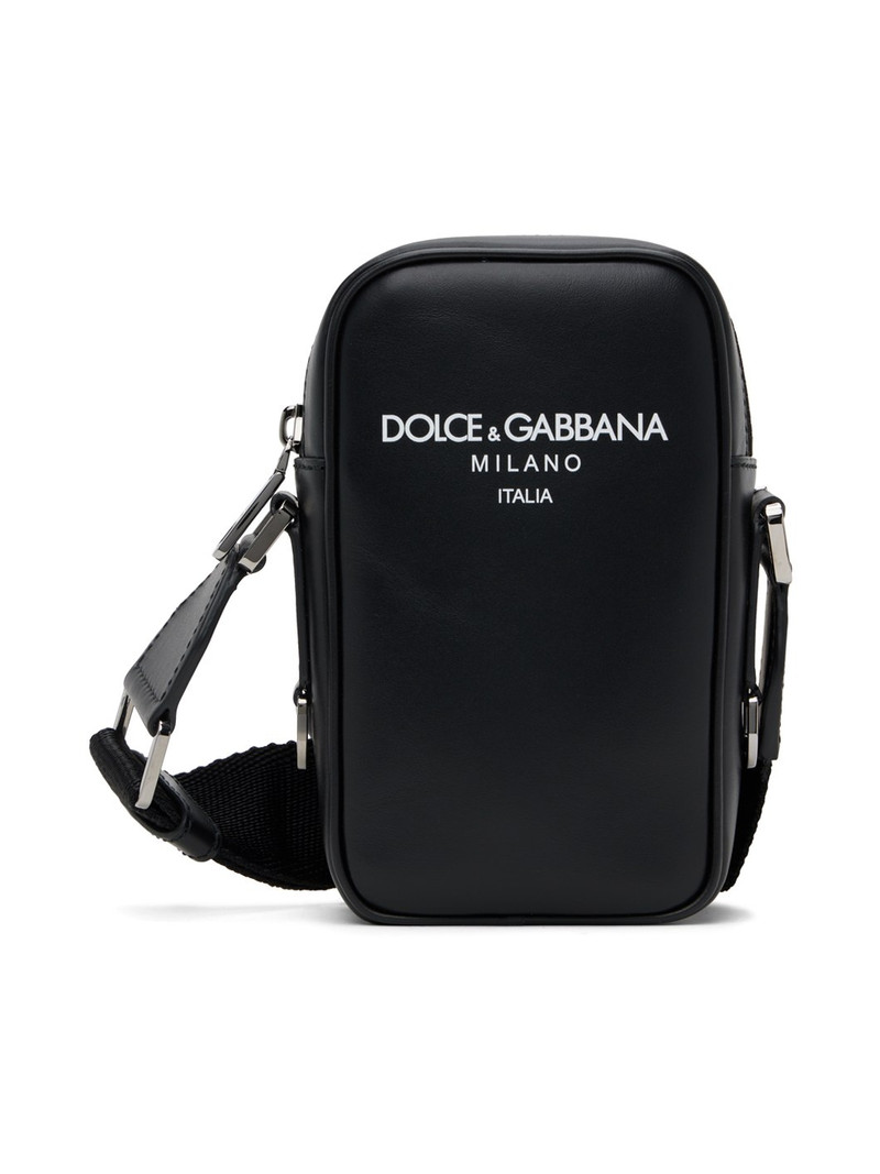 Black Logo Messenger Bag - 1