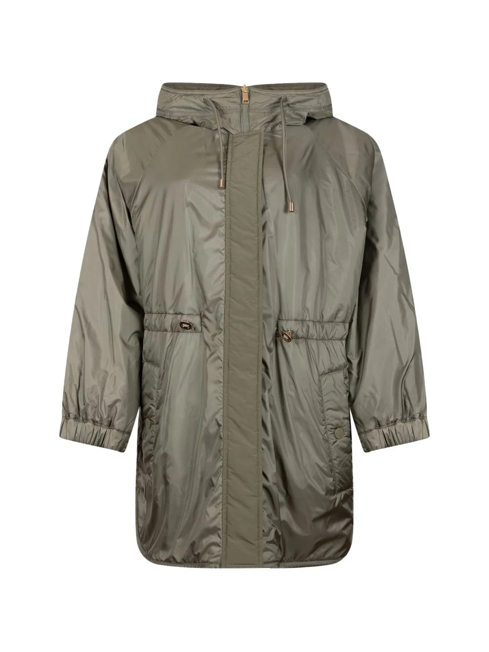 hooded drawstring-waist coat - 1