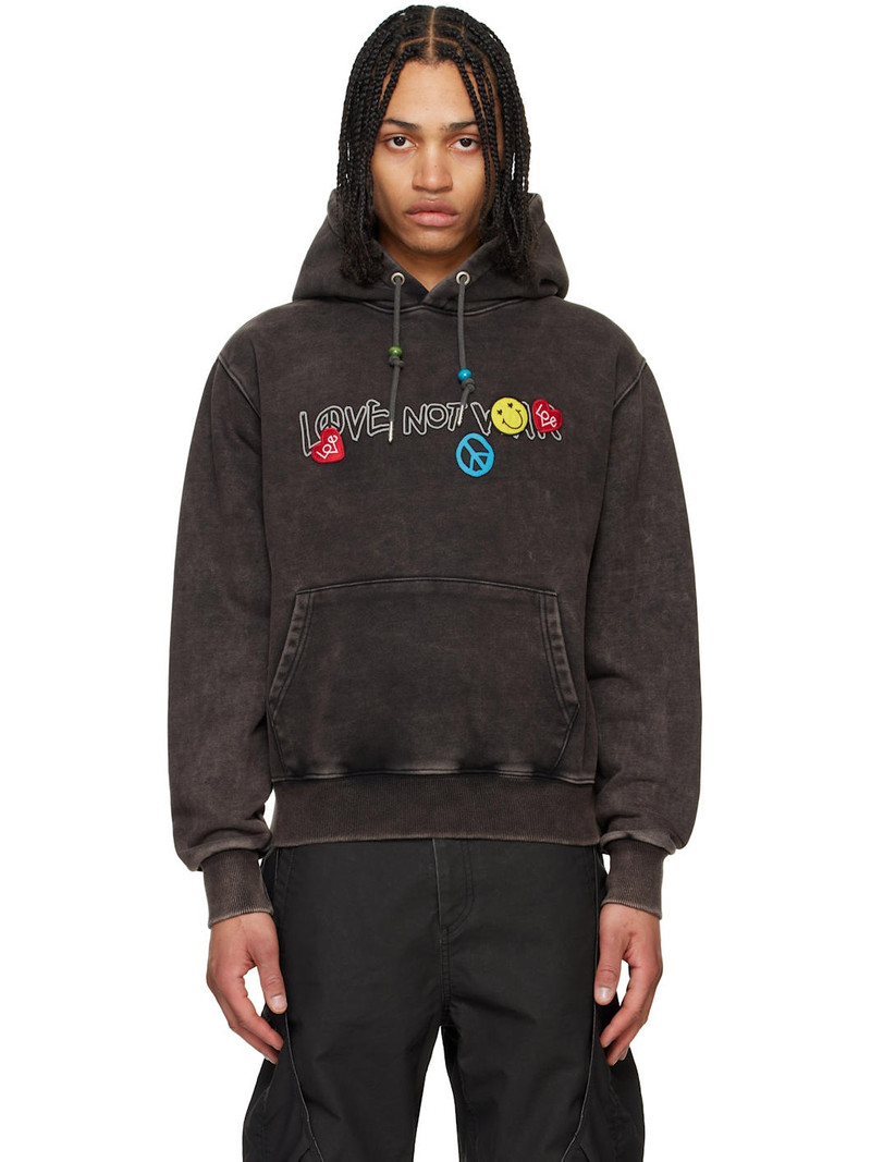 Black 'Love' Dyed Hoodie 1