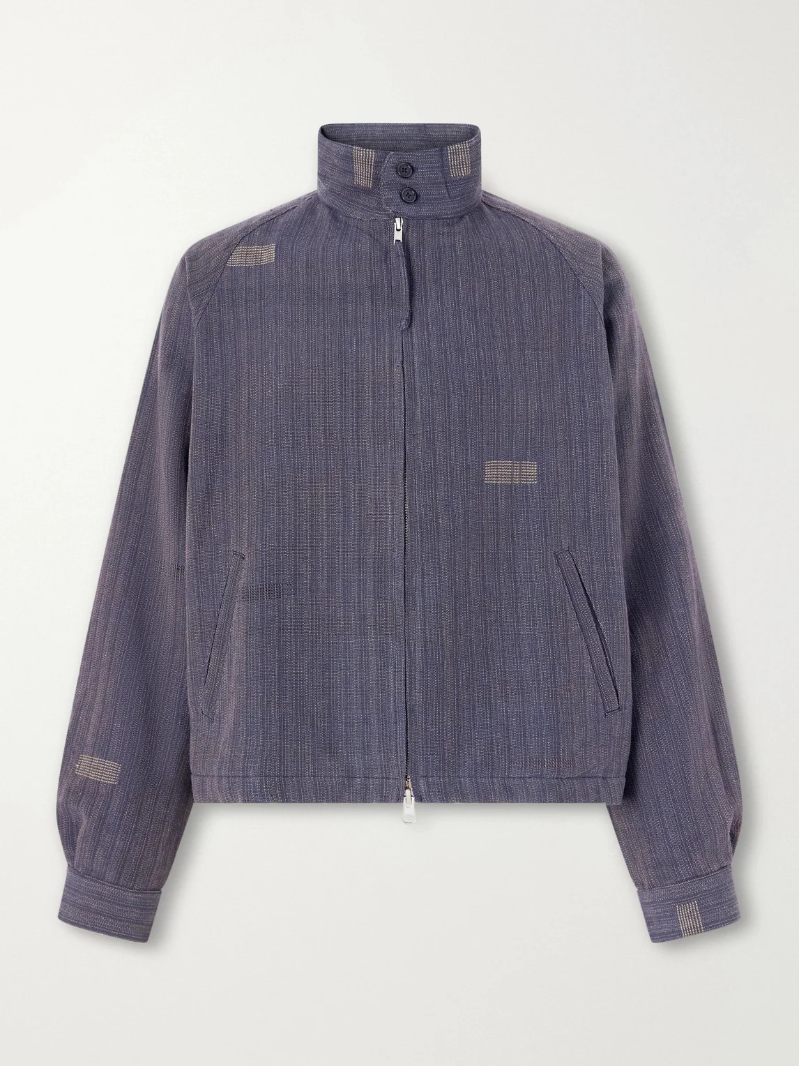 Stanley Embroidered Pinstriped Cotton Bomber Jacket - 1