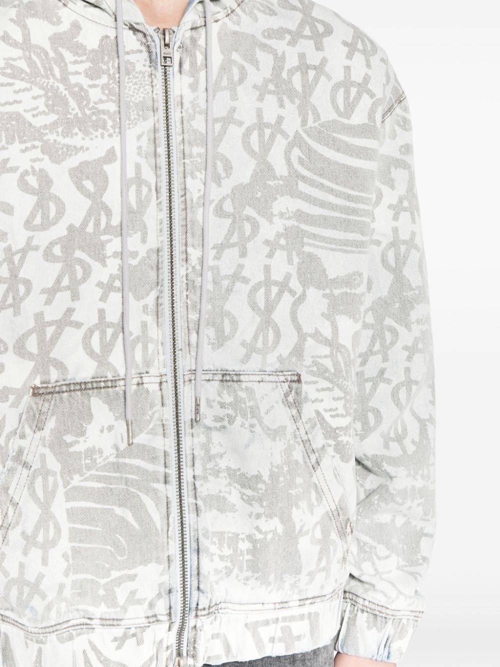logo-print hooded zip jacket - 5