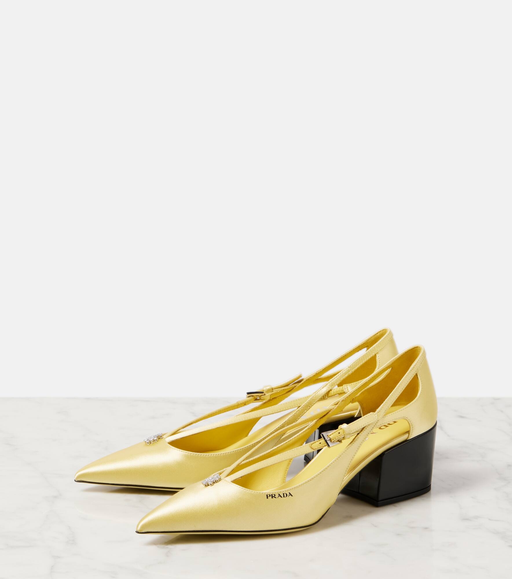 55 embellished cutout satin pumps - 4