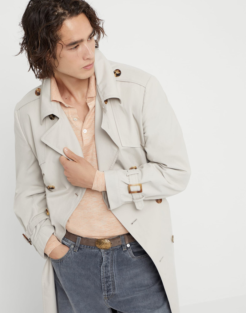 Water-resistant techno cotton gabardine trench 4
