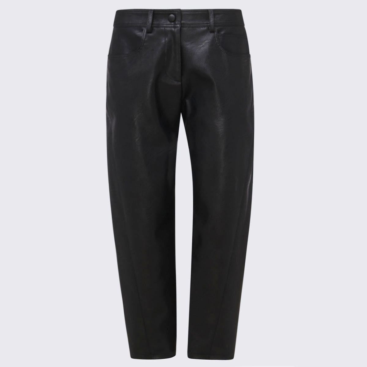 STELLA MCCARTNEY BLACK FAUX LEATHER PANTS - 1