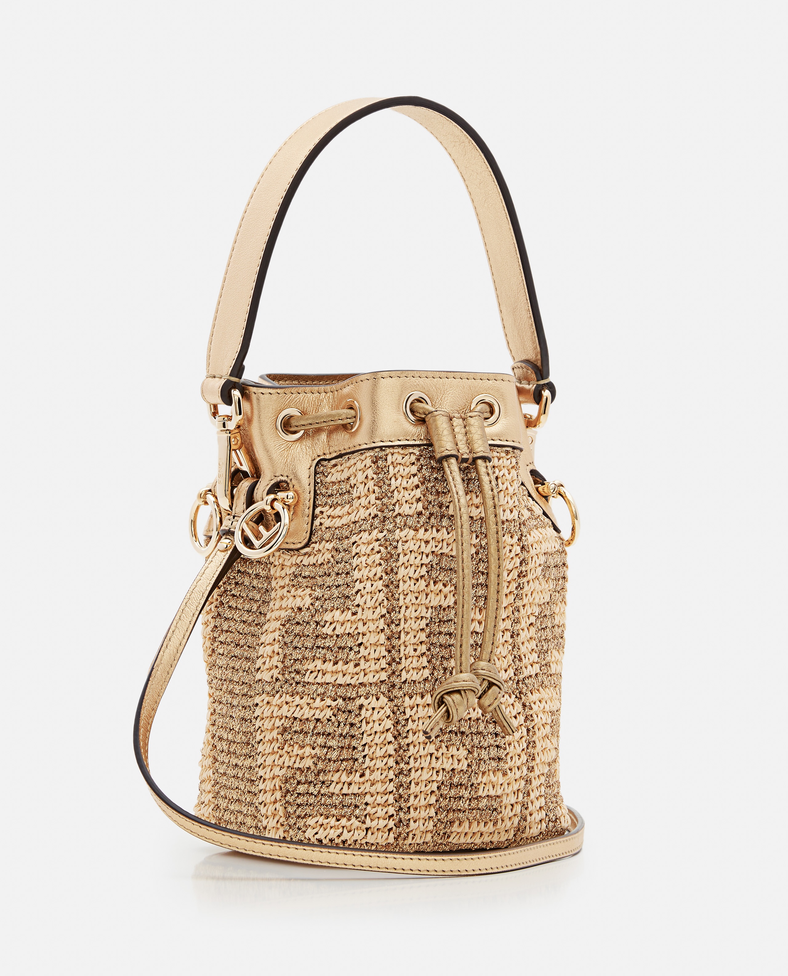 MINI MON TRESOR RAFFIA CROCHET BUCKET BAG - 2