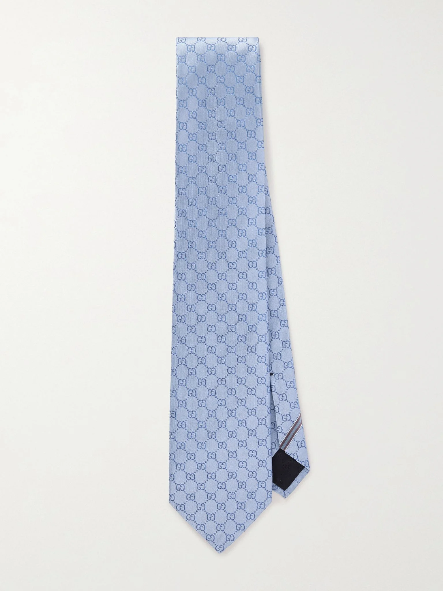 8cm Logo-Jacquard Silk Tie Blue - 1