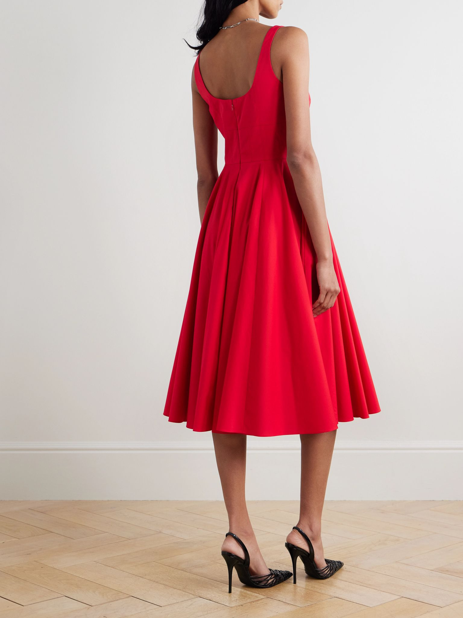 Nikush cotton-blend poplin dress Red - 3