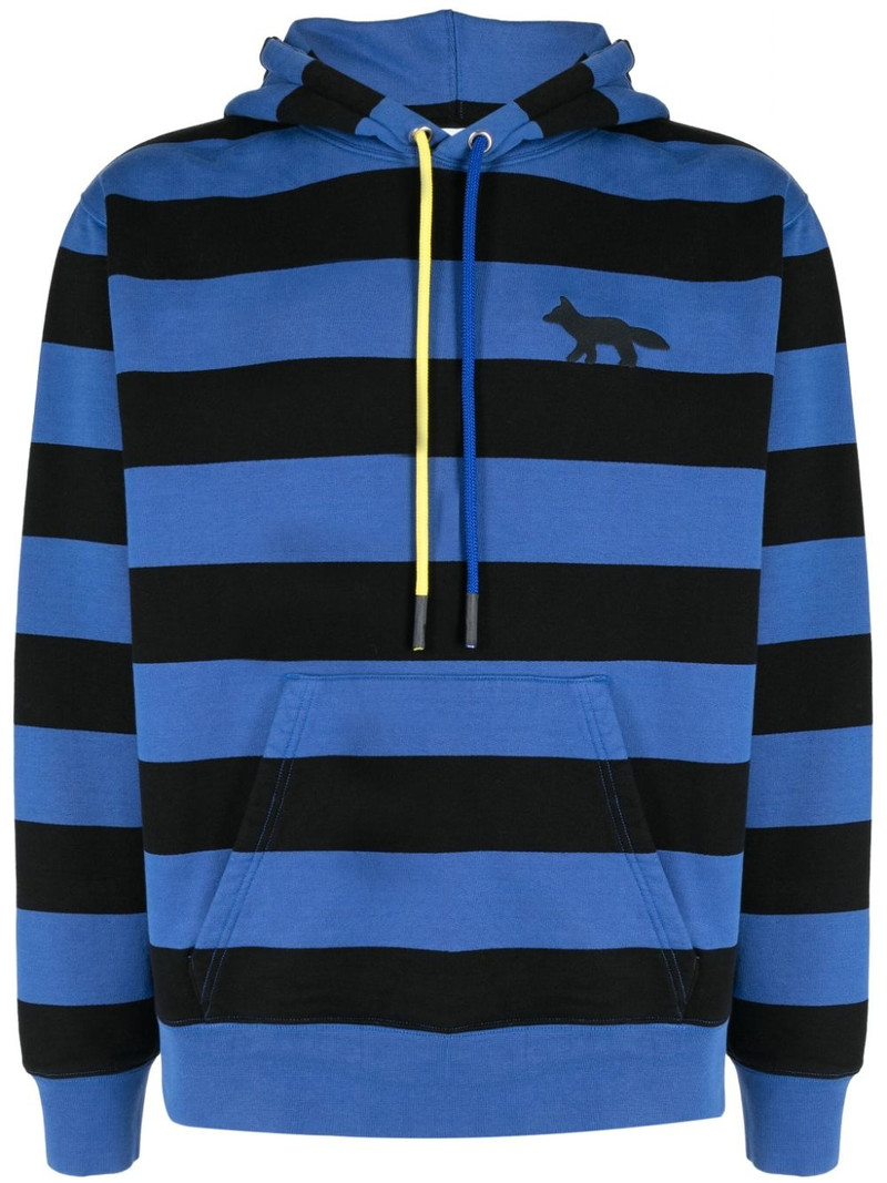 stripe-pattern jersey hoodie 1