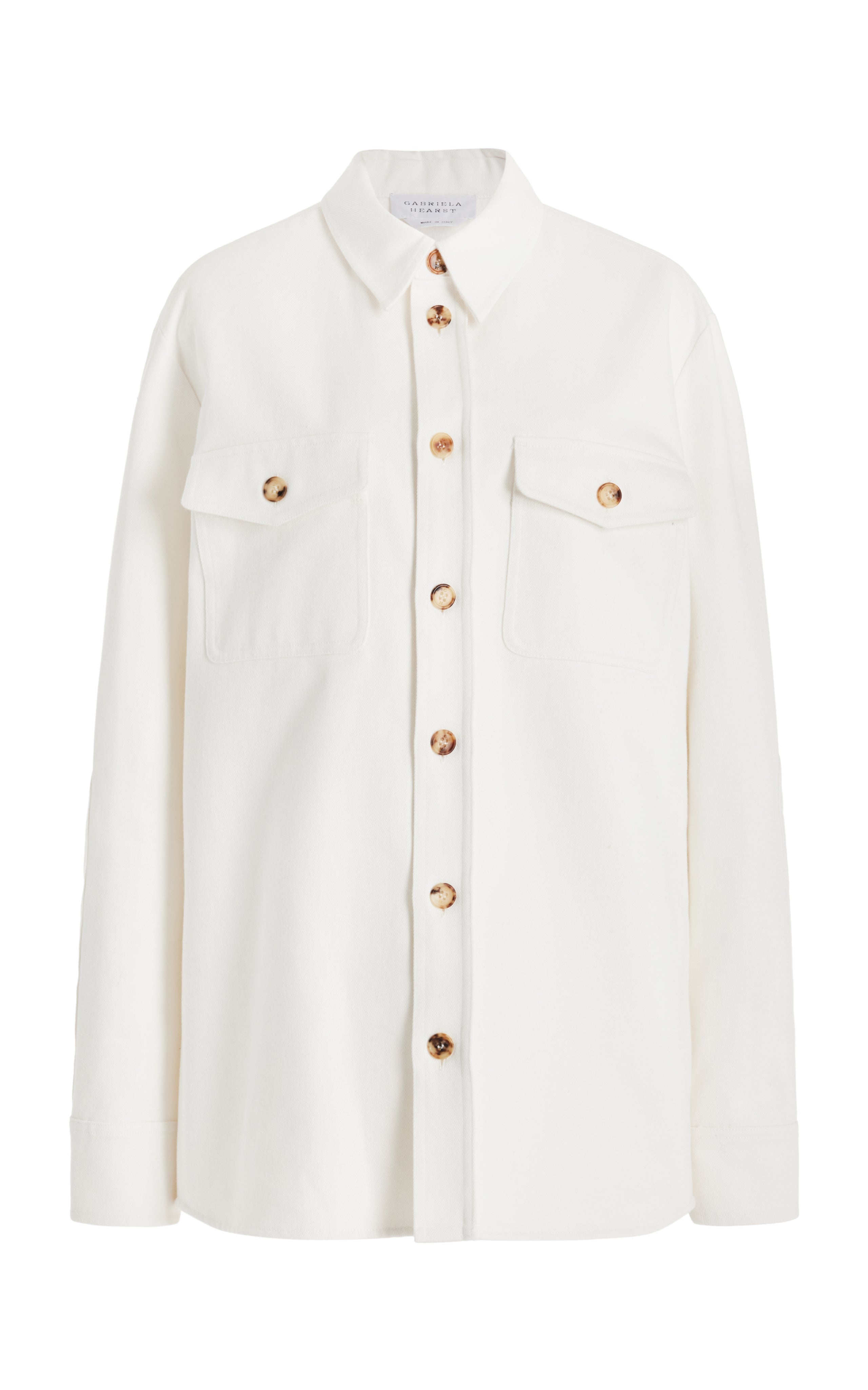 Everly Overshirt in White Organic Cotton - 1