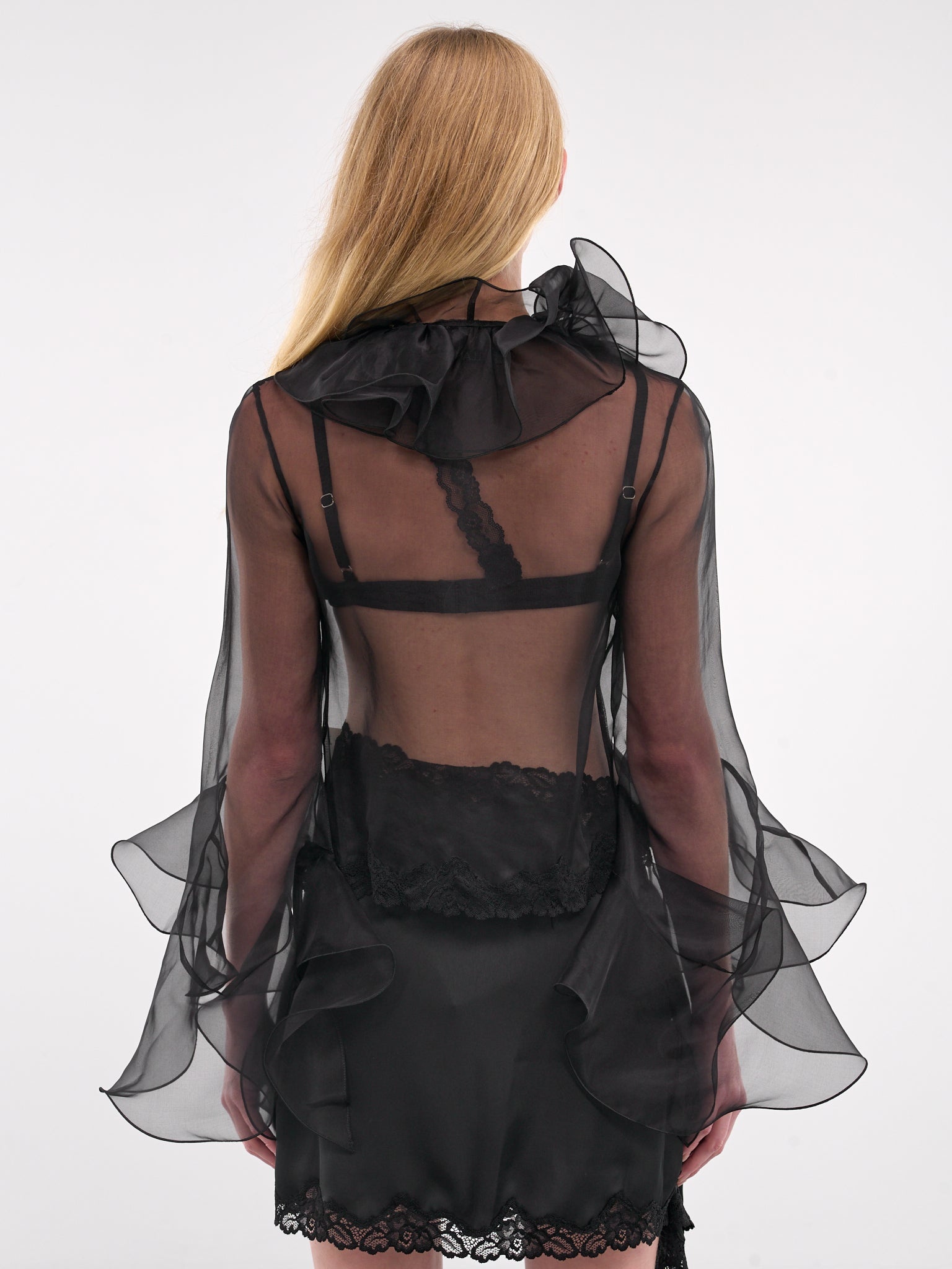 Ruffled Organza Blouse - 3