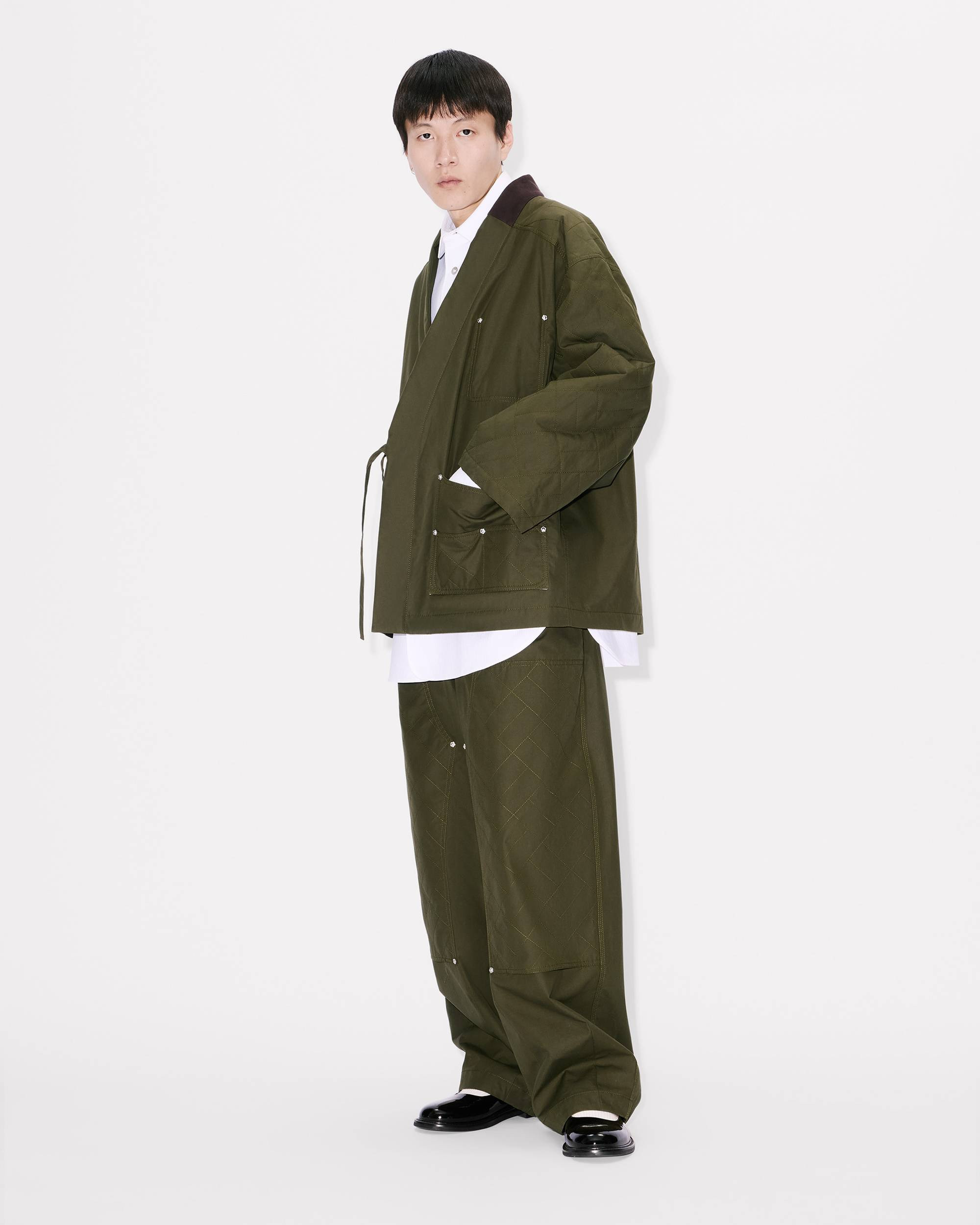 'KENZO Weave' double knee pants in cotton - 3