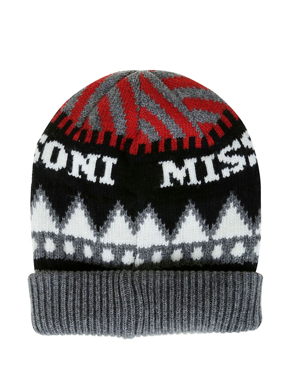 logo-intarsia patterned beanie - 2