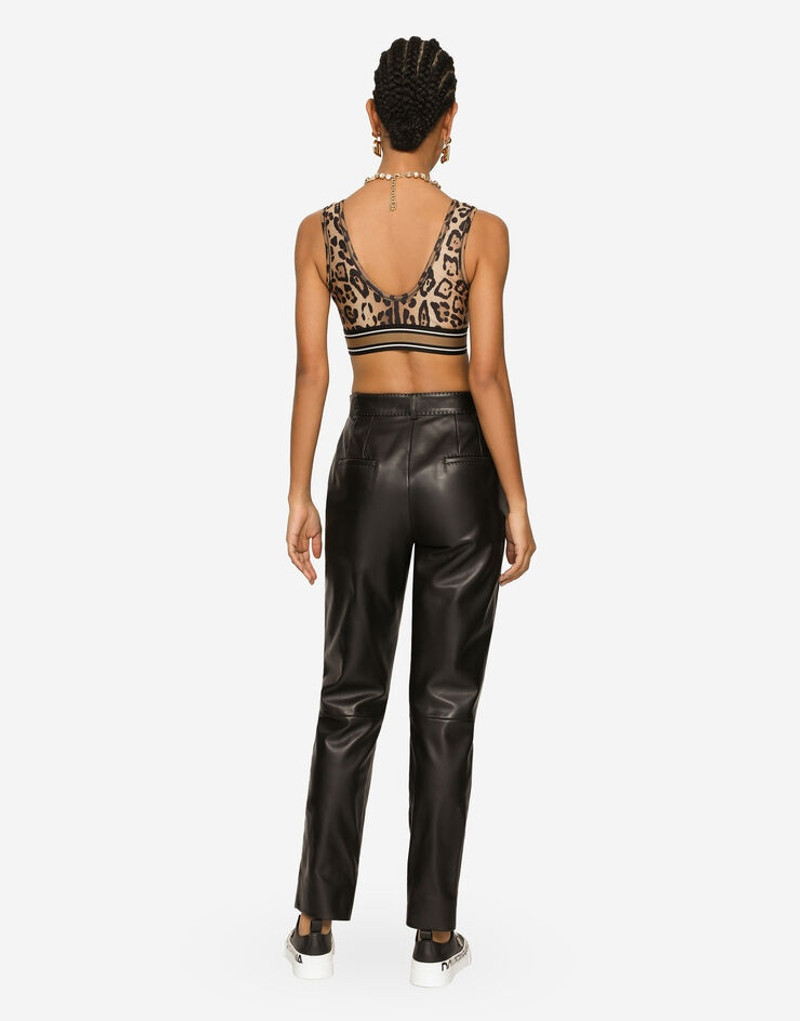 Leopard-print spandex/jersey crop top 3
