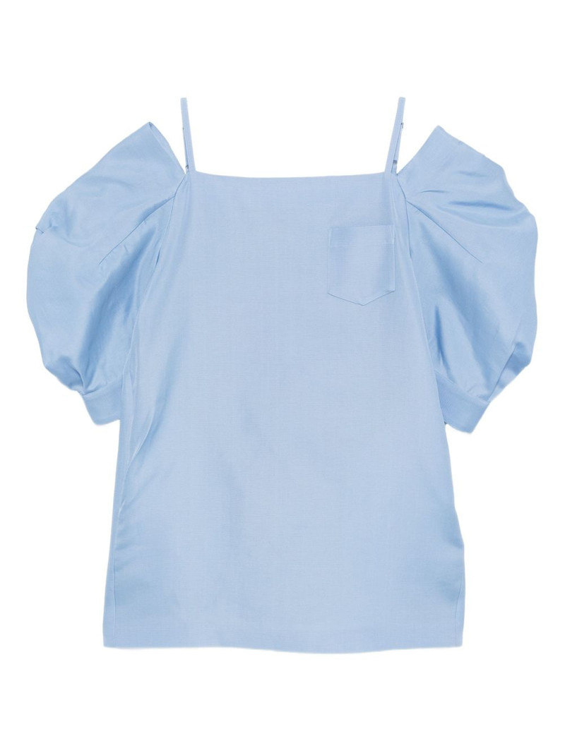 double-faced puff-sleeves dress 1