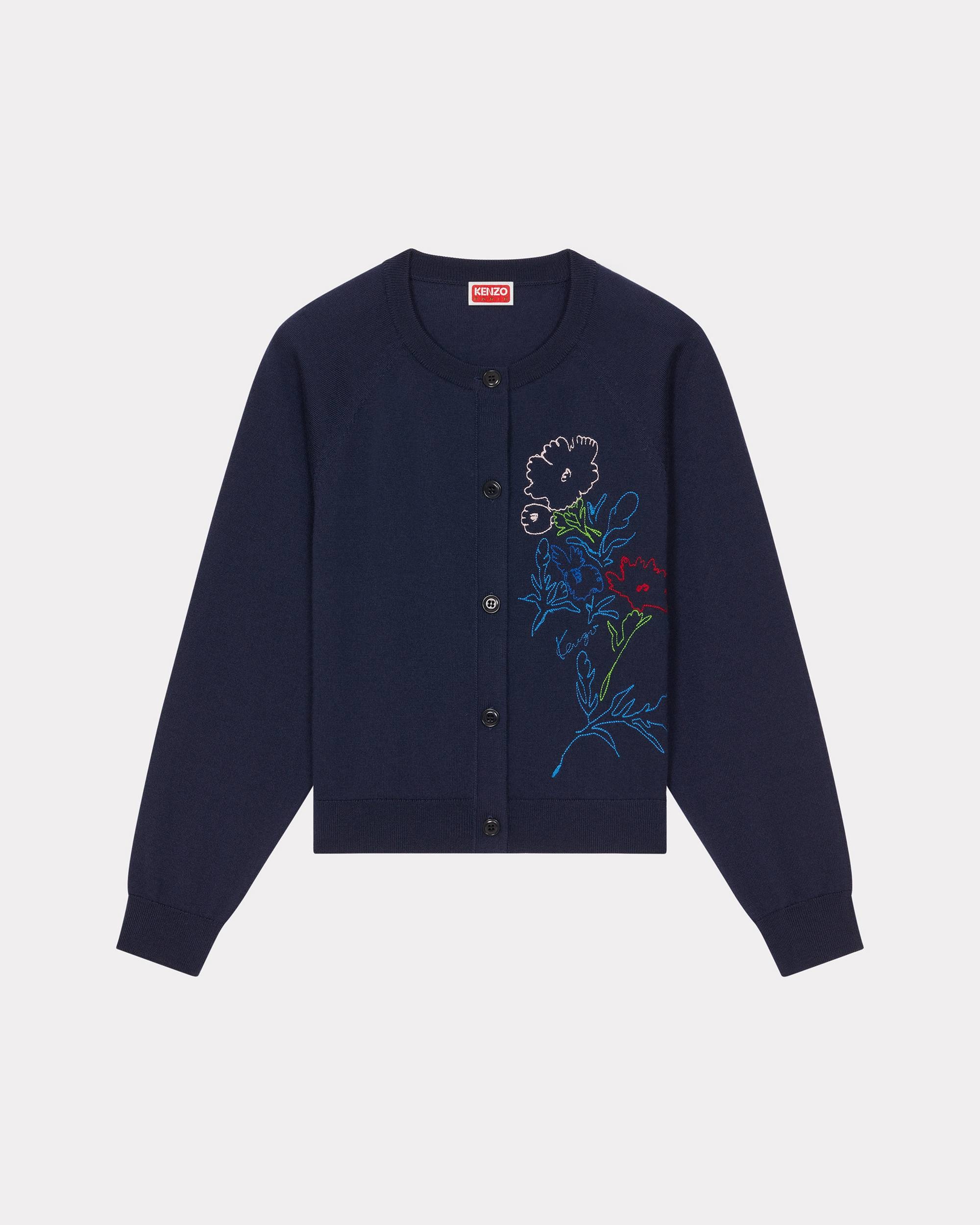 'KENZO Drawn Flowers' embroidered cardigan - 1