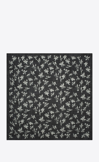 SAINT LAURENT wild orchid square scarf in wool etamine outlook