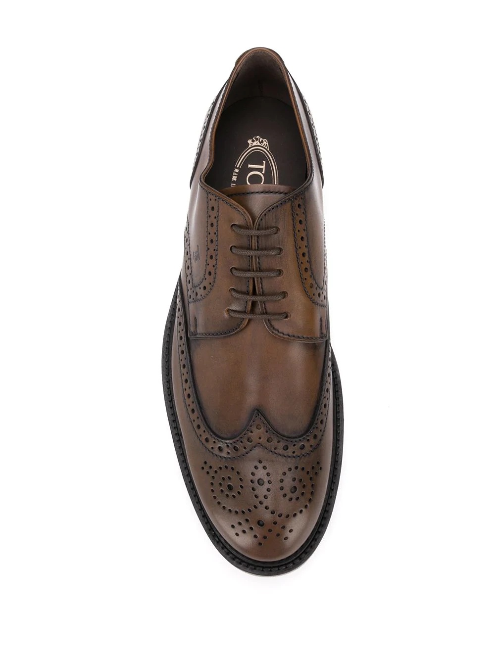 lace-up leather brogues - 4