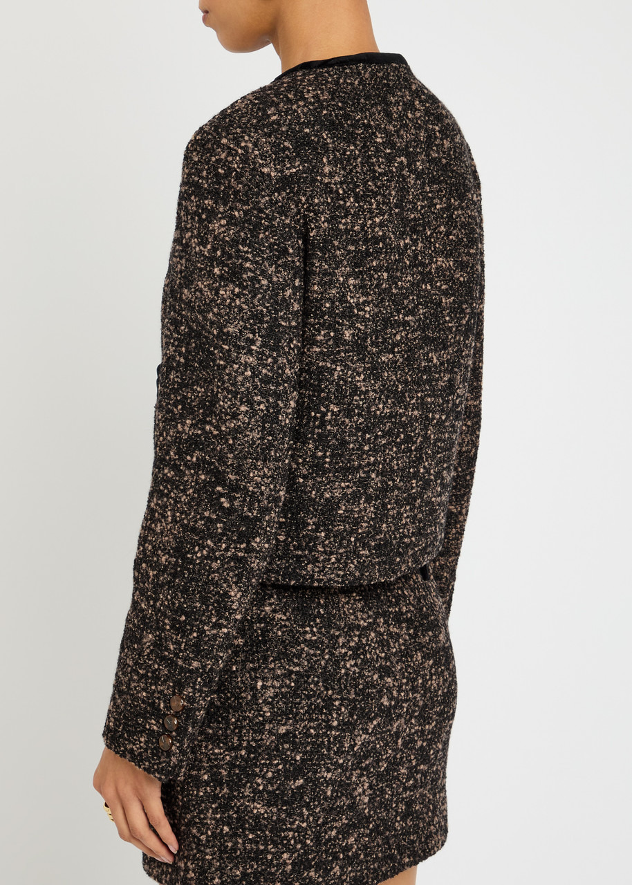 Blaze Milano Shamo Bolero Velvet-trimmed Bouclé Jacket - 3