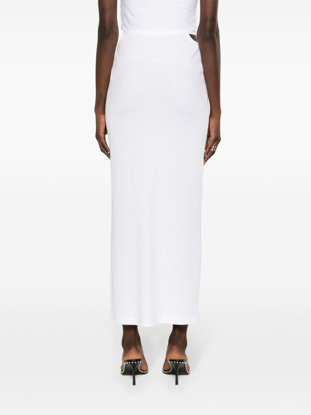 cut-out cotton maxi skirt - 4