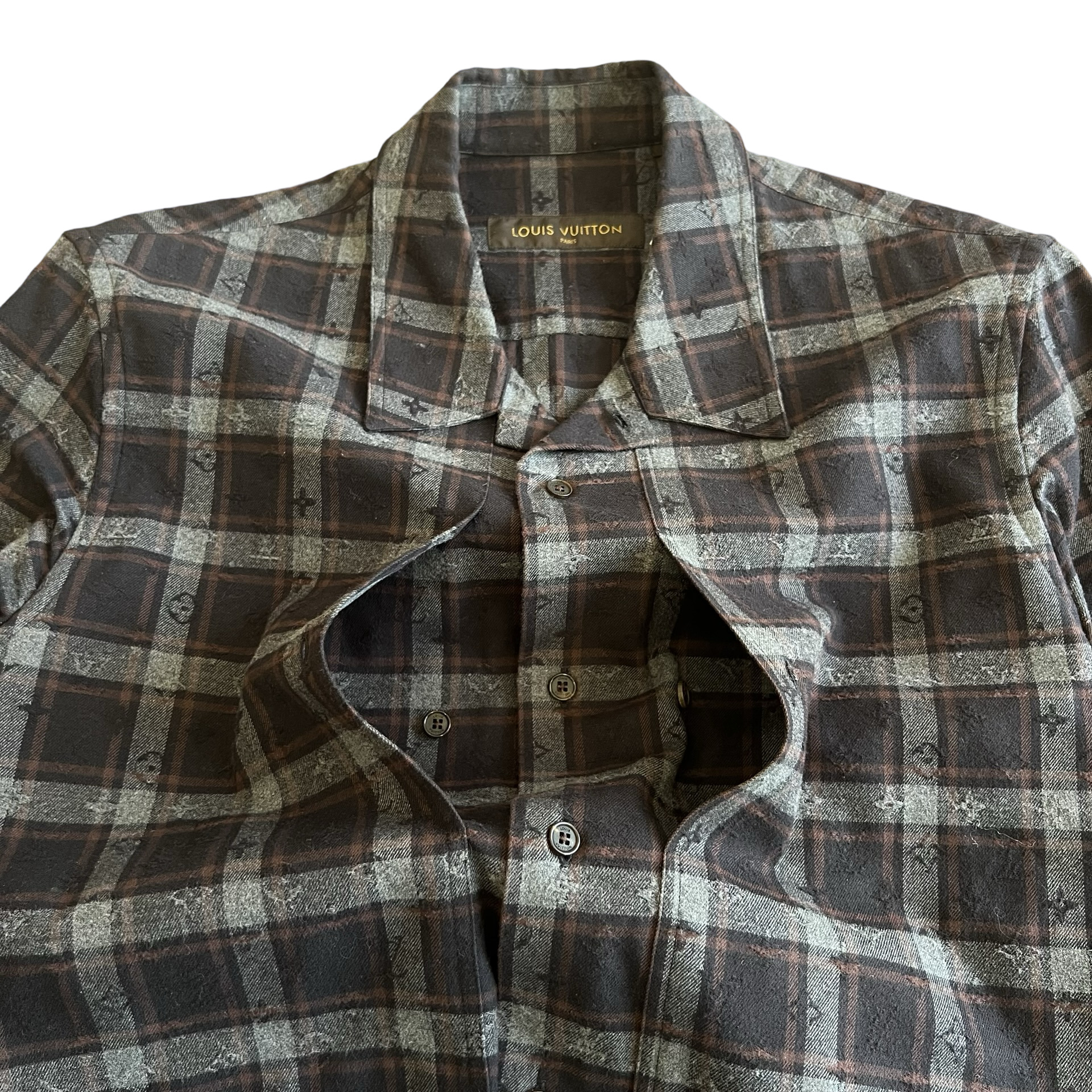 Louis Vuitton Monogram Flannel Button Up Shirt SZ XL - 3