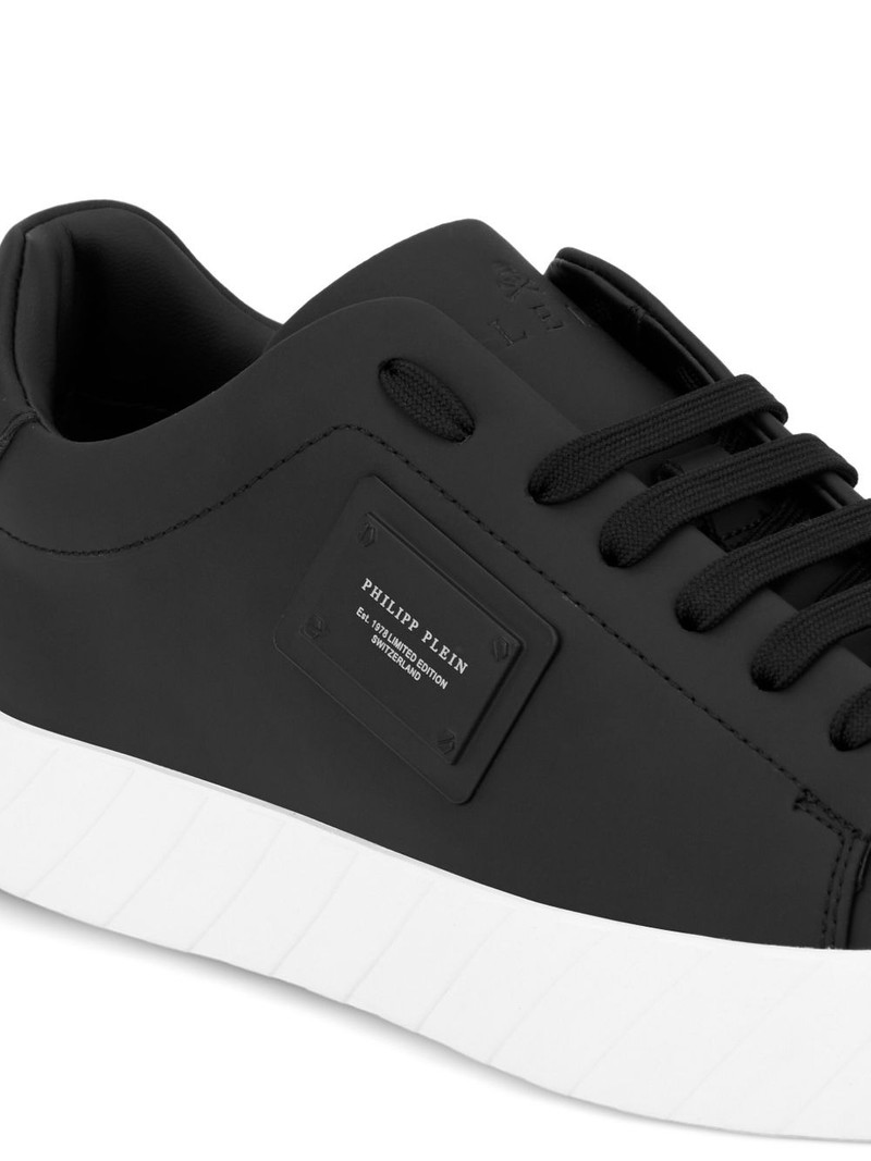 plaque leather low-top trainers 4
