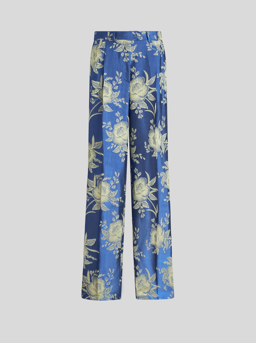 FLORAL JACQUARD TROUSERS - 1