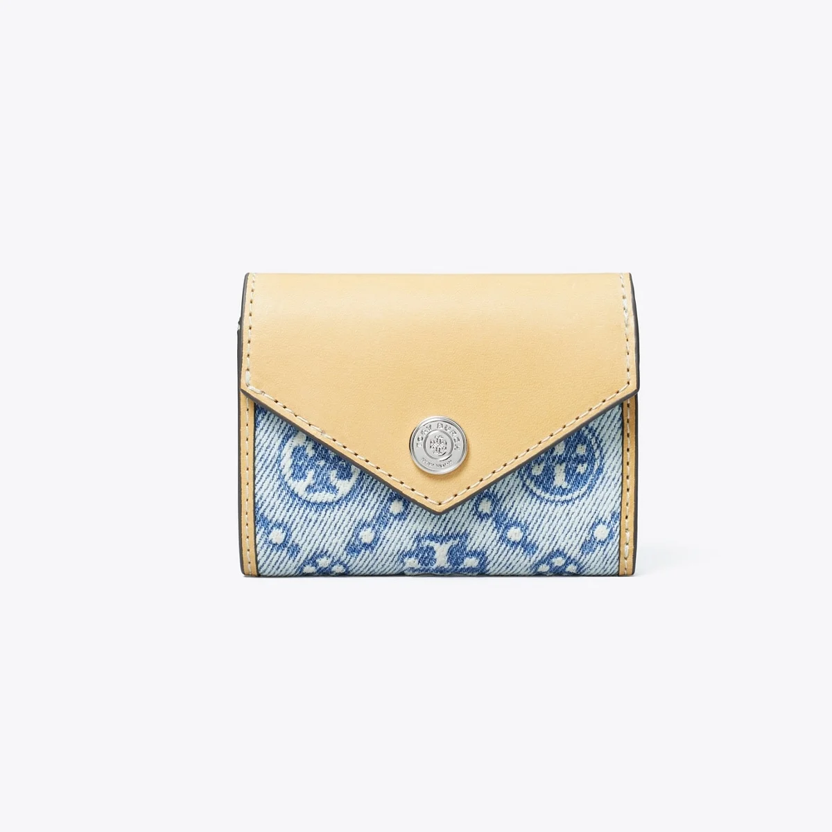 T Monogram Denim Small Envelope Wallet - 1