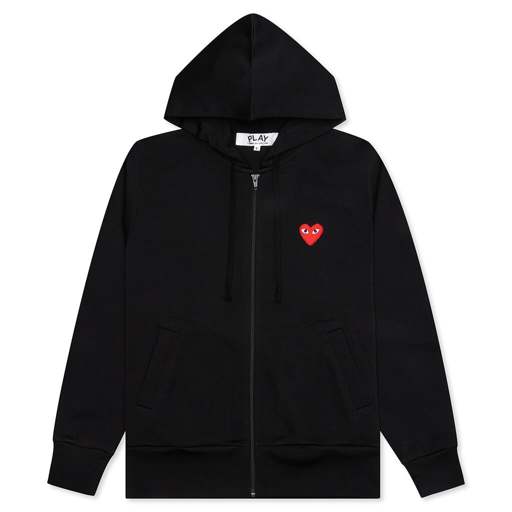 COMME DES GARCONS PLAY WOMEN'S ZIP UP - BLACK - 1