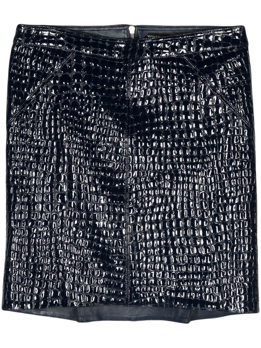 crocodile-embossed leather miniskirt - 1