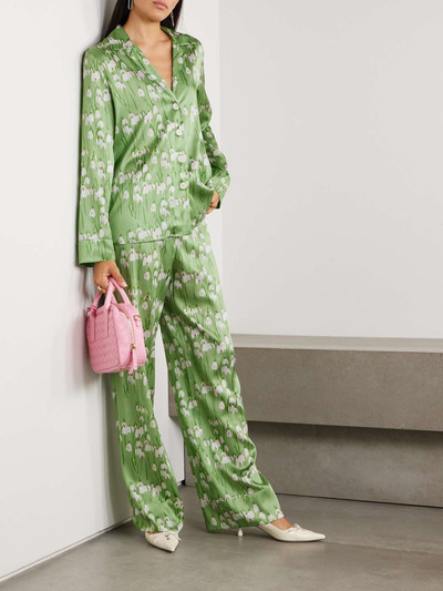 BERNADETTE Louis floral-print stretch-silk pajama shirt outlook